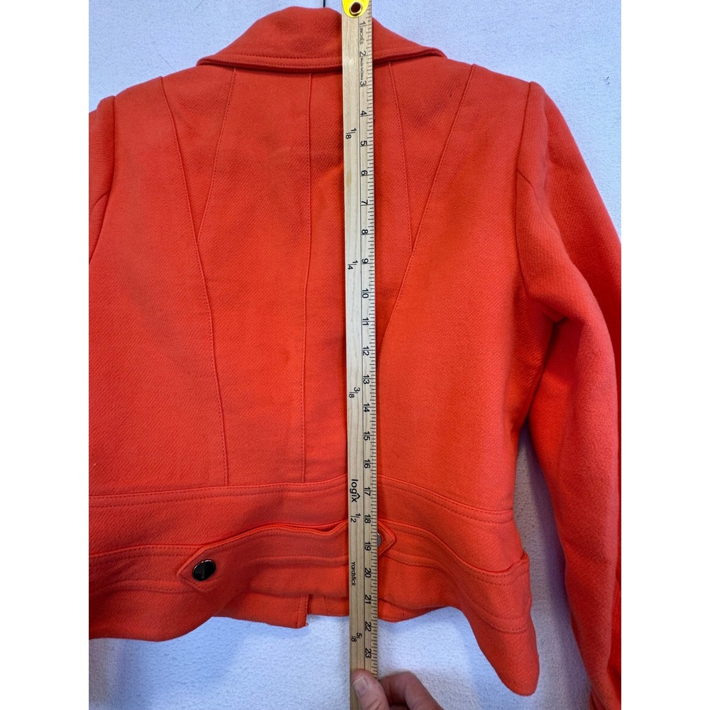 Etcetera Jacket Coral Moto Asymmetrical Zip Cotton Twill Biker Coat 6 - Picture 8 of 14